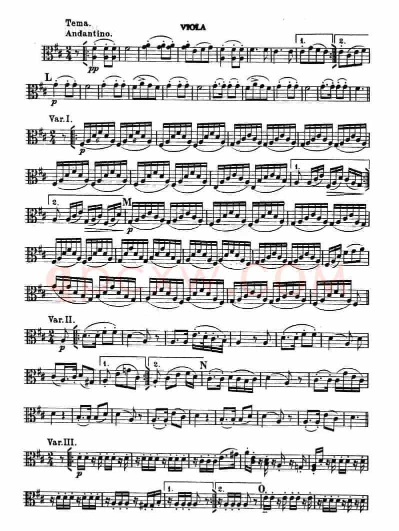 TROUT-QUARTET（中提琴谱）