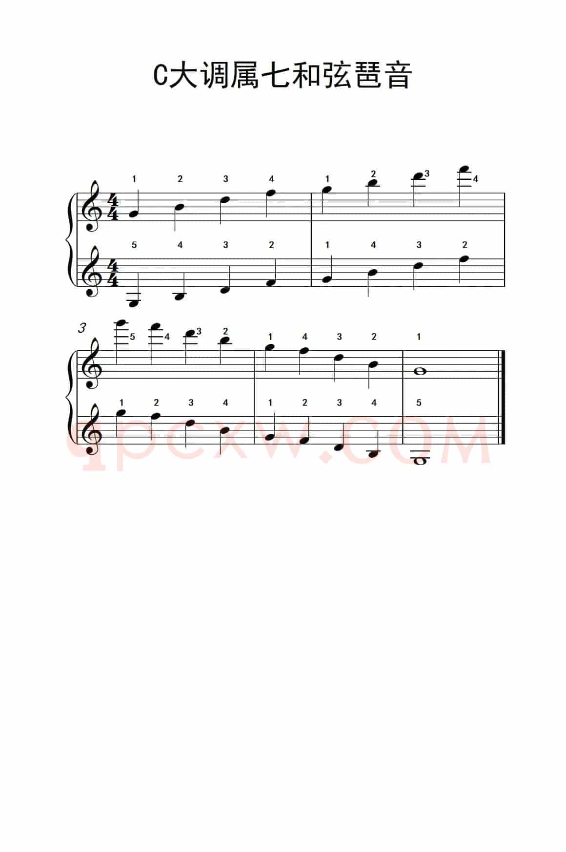 C大调属七和弦琶音（儿童钢琴练习曲）