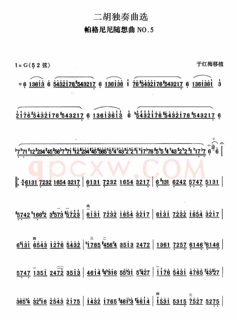 二胡独奏曲选：帕格尼尼随想曲 NO.5