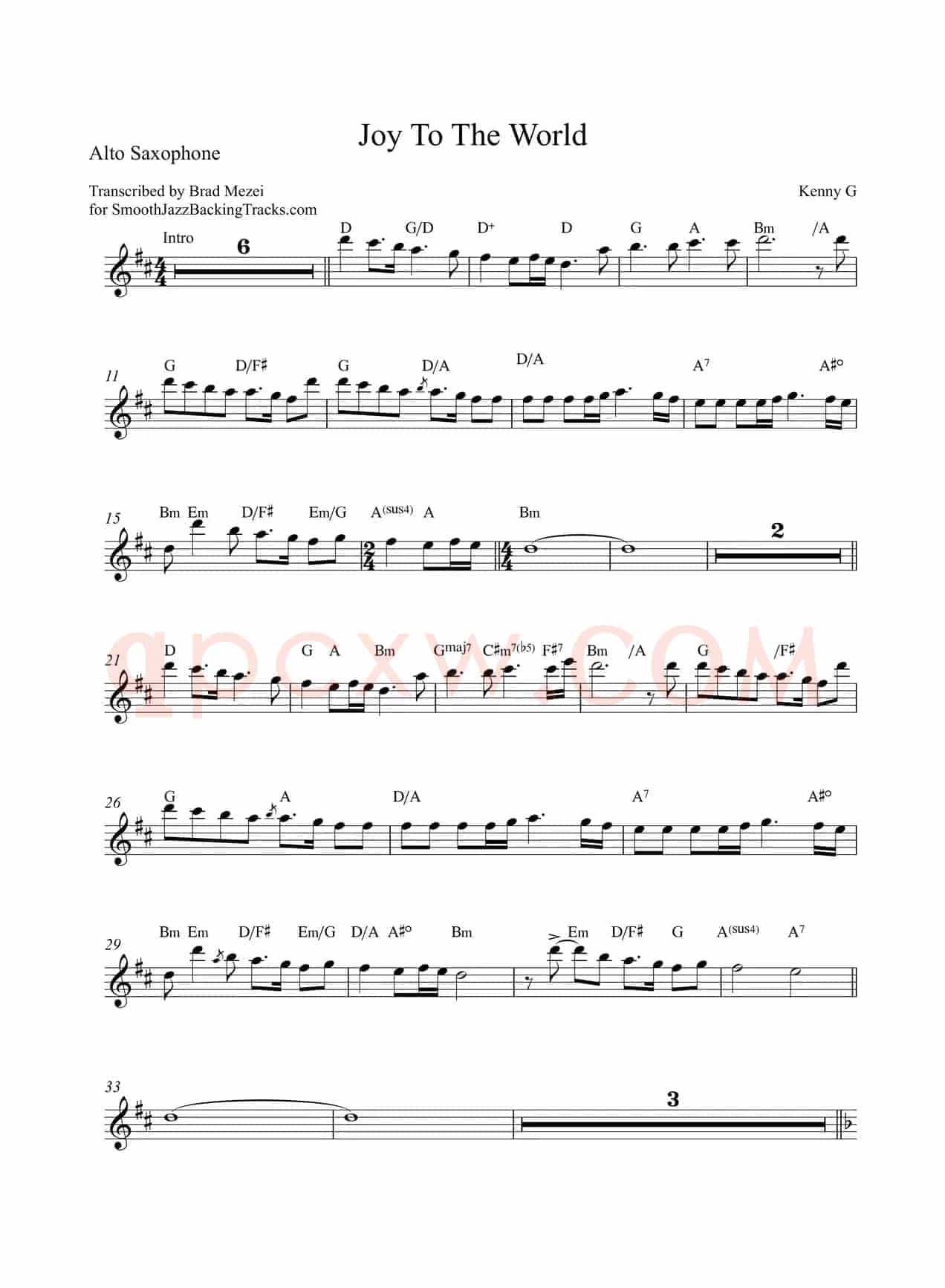 Joy To The World（中音萨克斯）