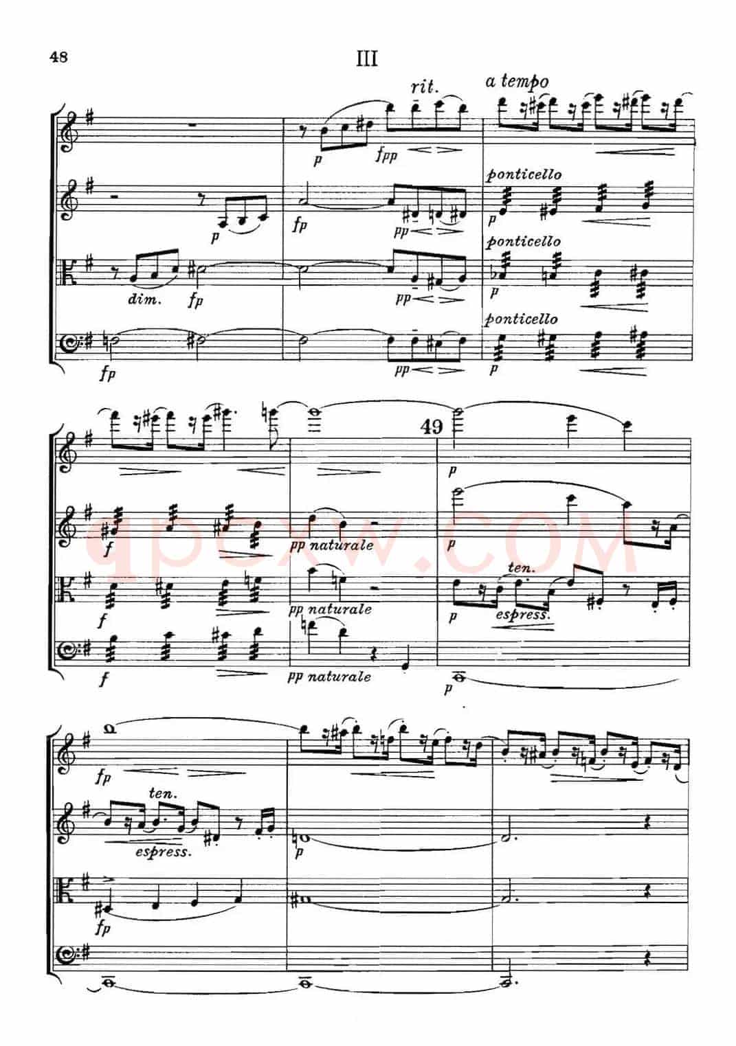 QUARTET Op.83(第三部分)(弦乐四重奏)