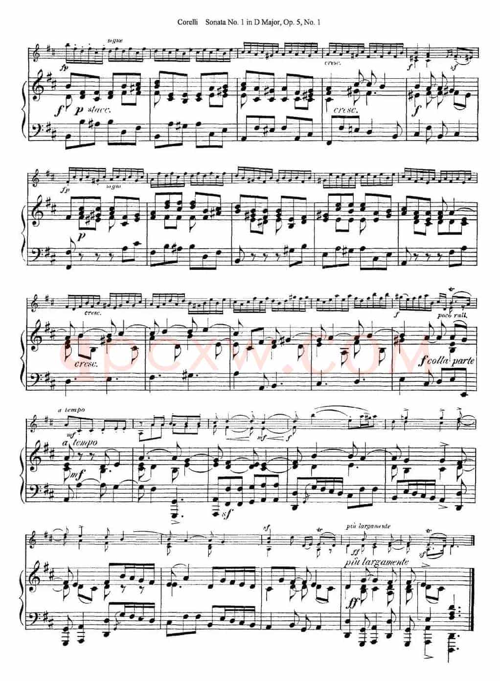 Sonata No.1 in D MajorOp.5 No.1（小提琴+钢琴伴奏）