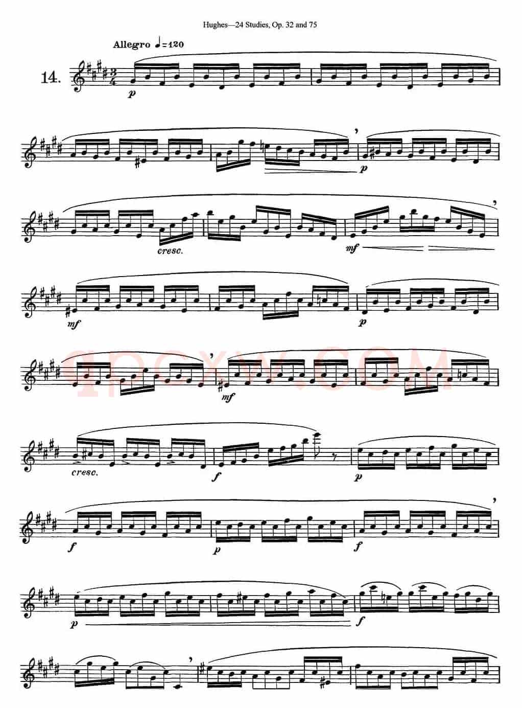 胡埃斯24首长笛练习曲Op.32（NO.14）
