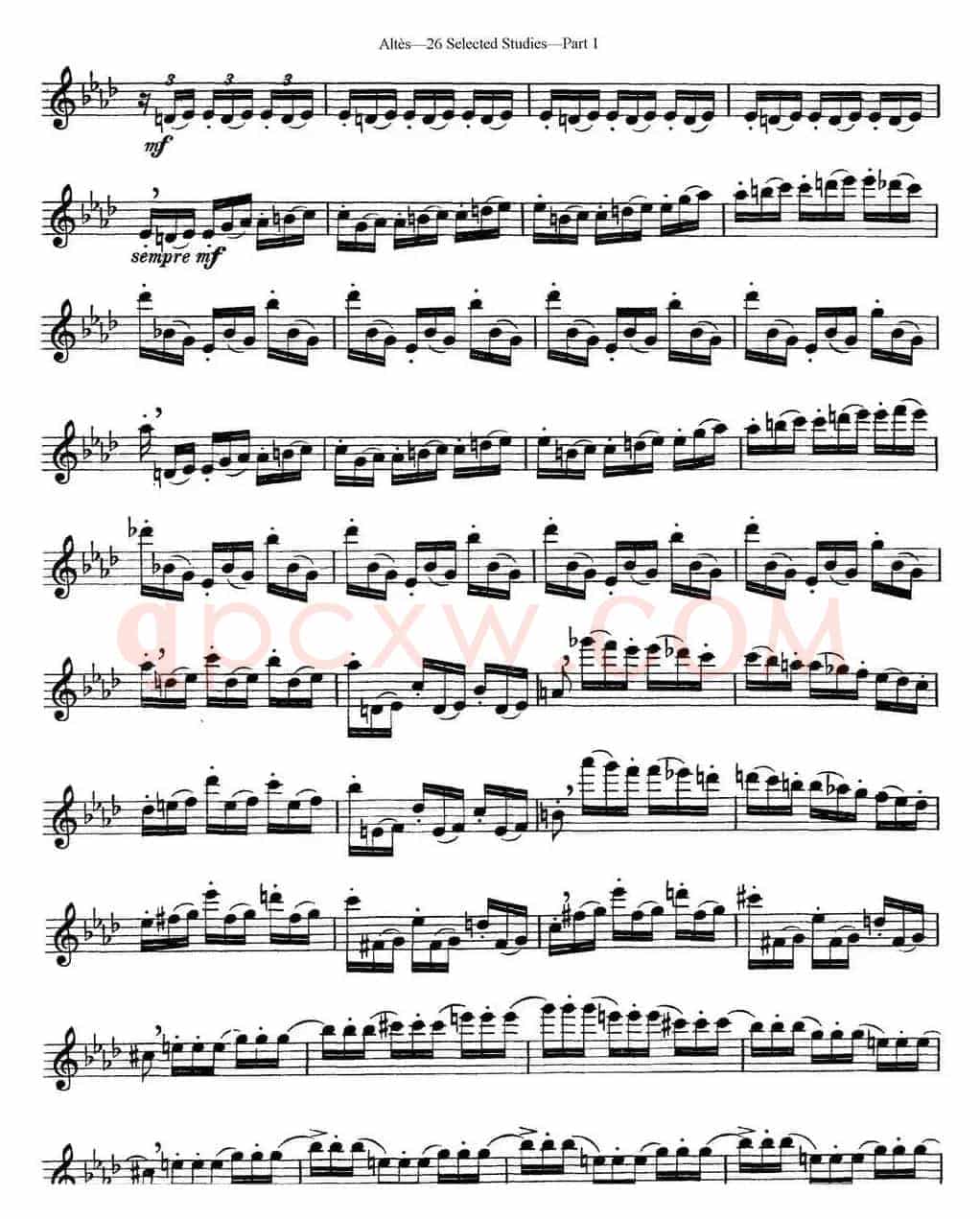 阿尔泰斯26首精选长笛练习曲（NO.7）
