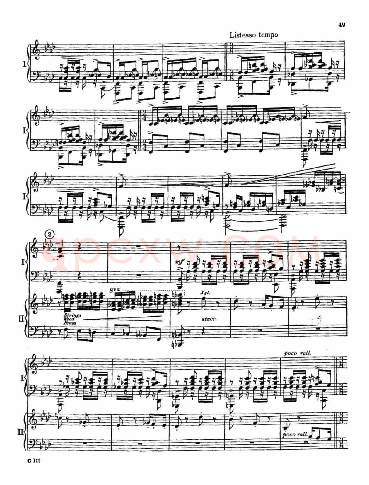 F大调爵士钢琴协奏曲（美版双钢琴原谱 P41—50）