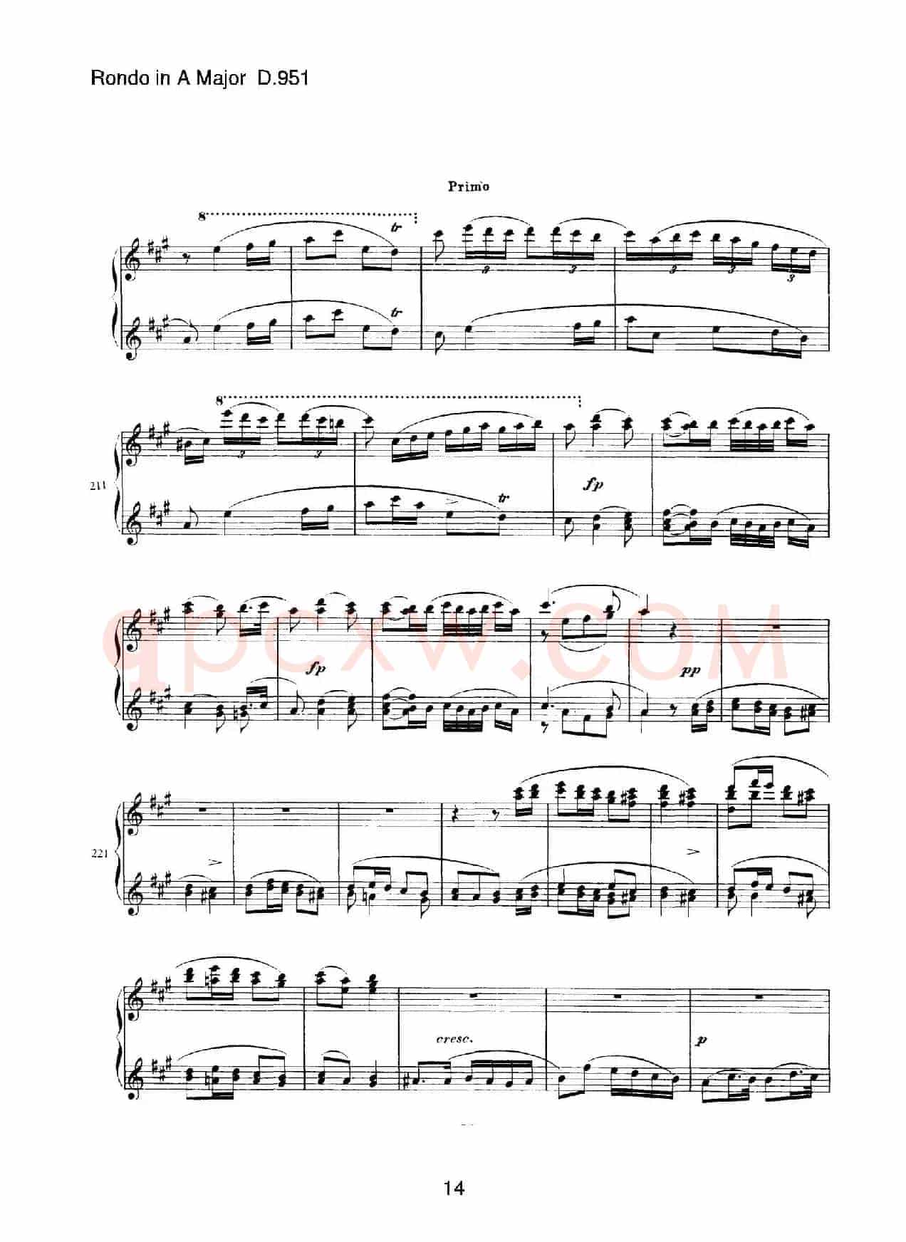 Grand Rondeau in A Major Op.107(A大调回旋曲·四手联弹)