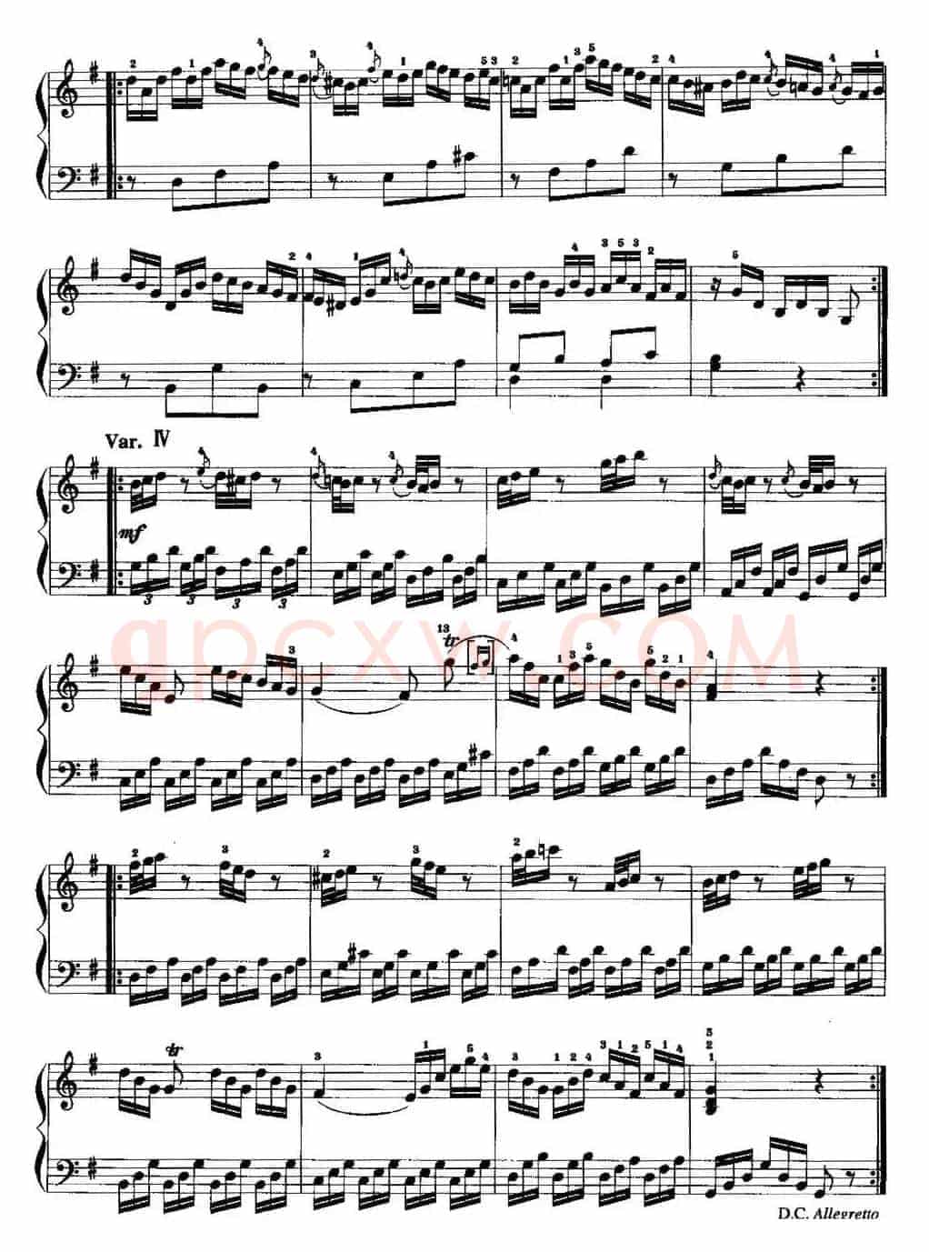 手风琴复调作品：奏鸣曲（J.C.巴赫作曲版、Op.5，No.3）