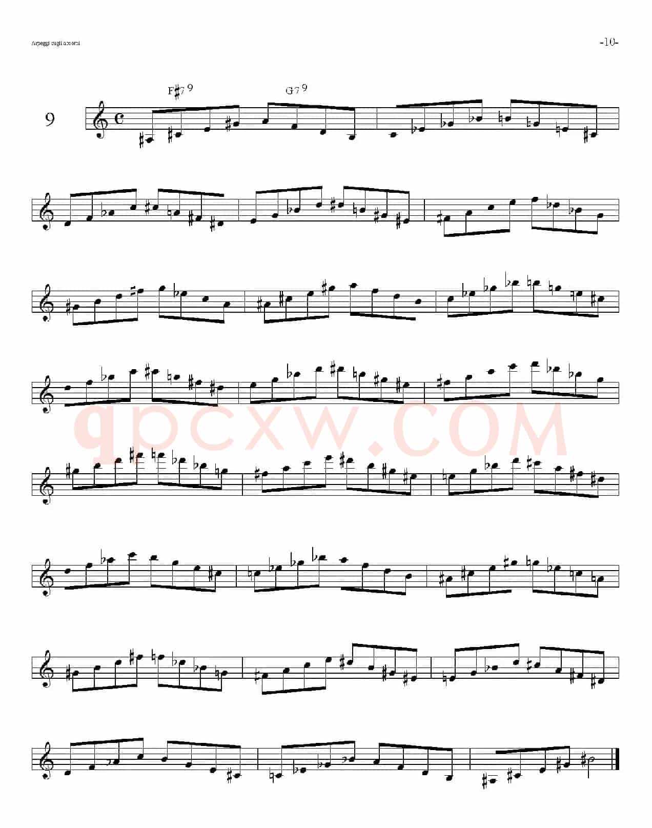 Sax Arpeggi sassofono F（音阶练习（上）6——10）