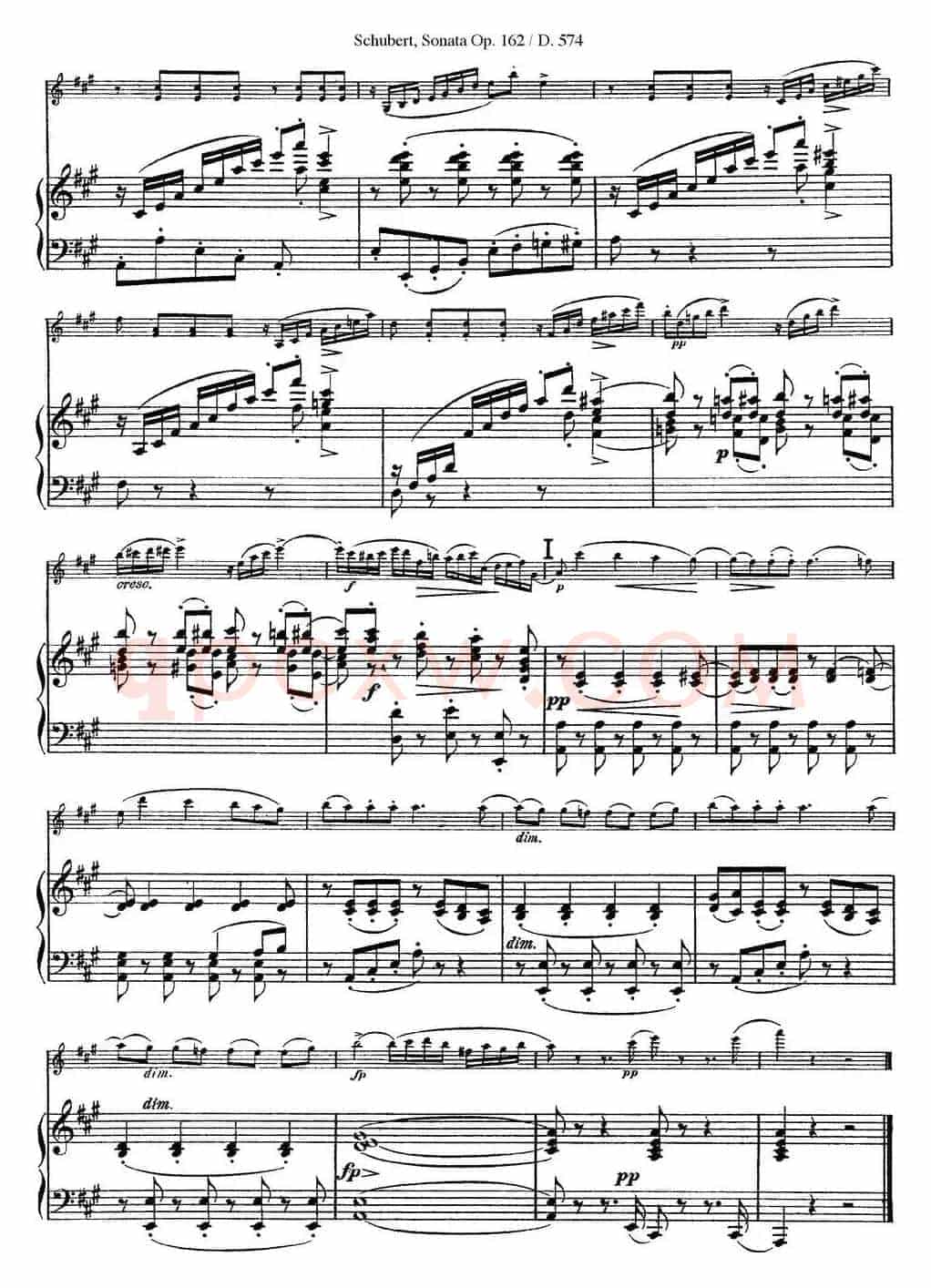 Violin Sonata in A major Op.162 D.574（小提琴+钢琴伴奏）