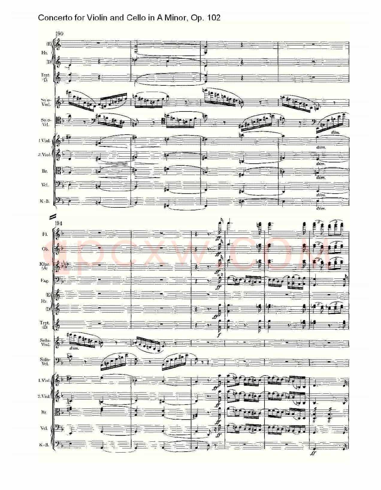 A小调小提琴与大提琴协奏曲, Op.102第三乐章