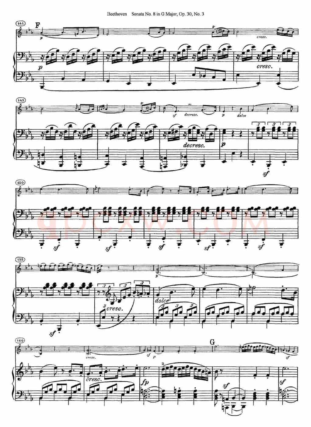 Violin Sonata No.8 in G Major Op.30 No.3（小提琴+钢琴伴奏）