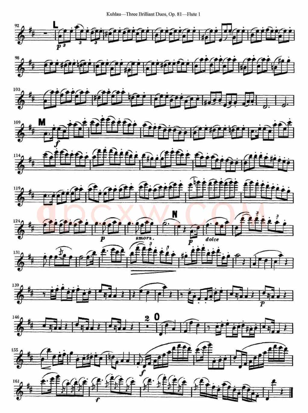 库劳长笛二重奏练习三段OP.81——Flute 1（NO.1）