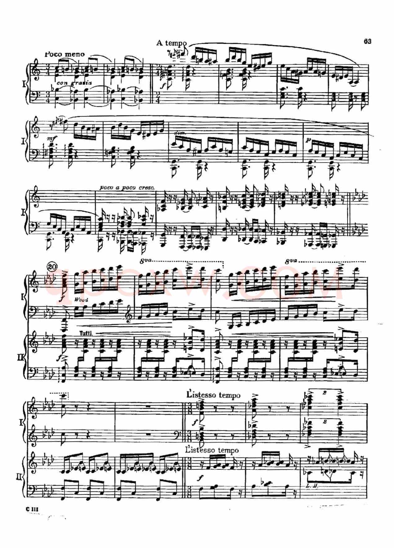 F大调爵士钢琴协奏曲（美版双钢琴原谱 P61—68）