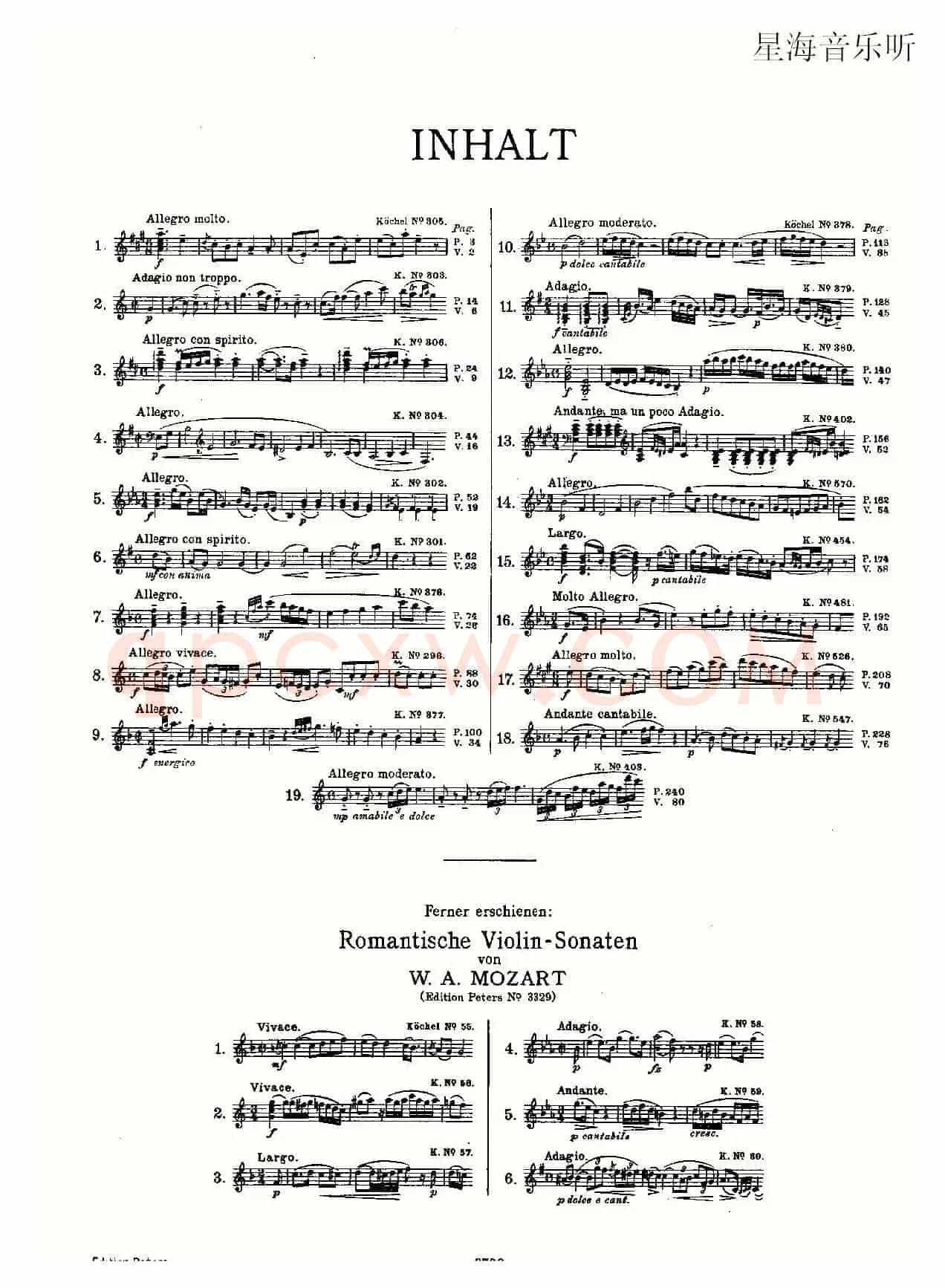 Mozart - Violin Sonata No.2, KV. 303（第二小提琴奏鸣曲）