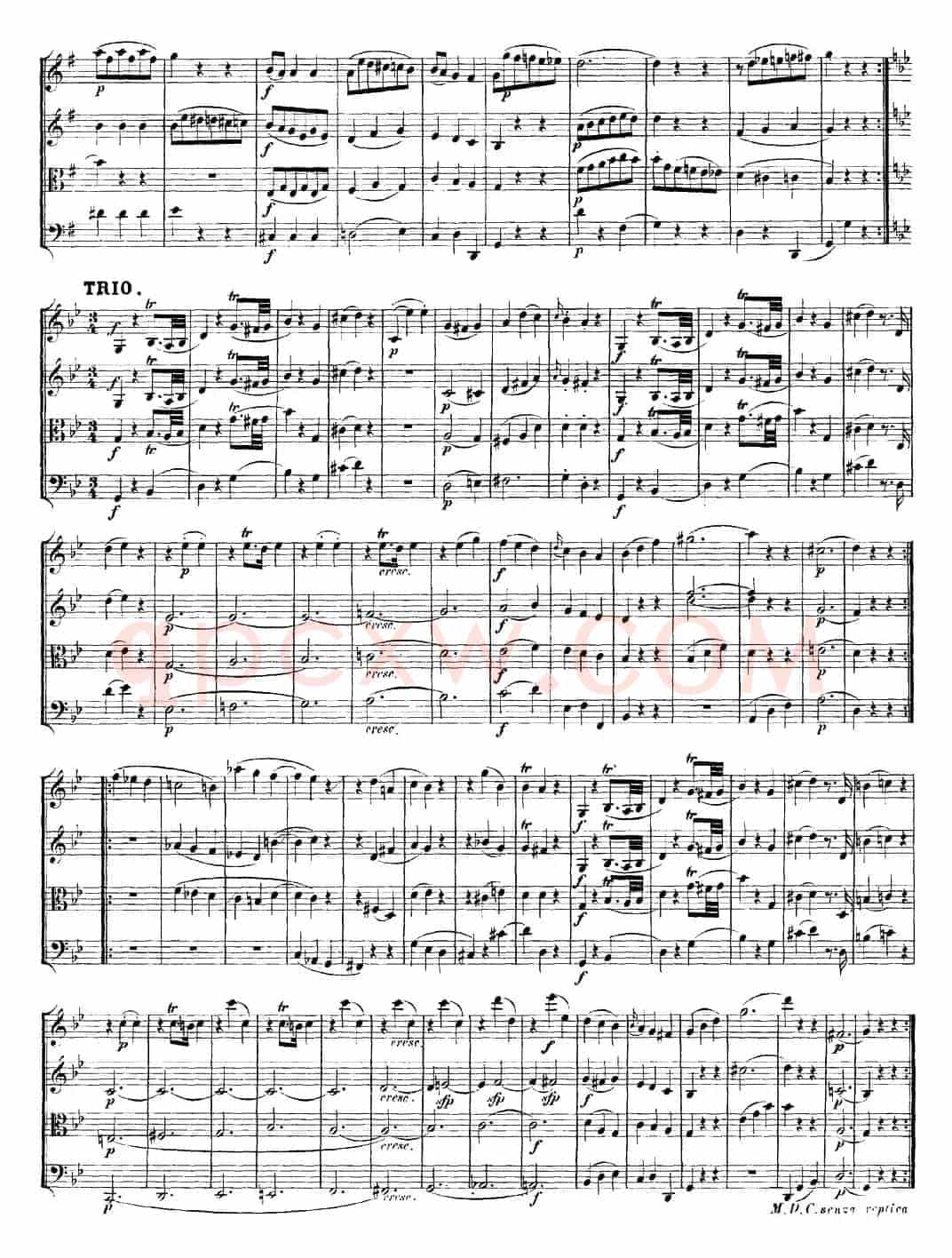 Mozart《Quartet No.14 in G Major,K.387》（总谱）