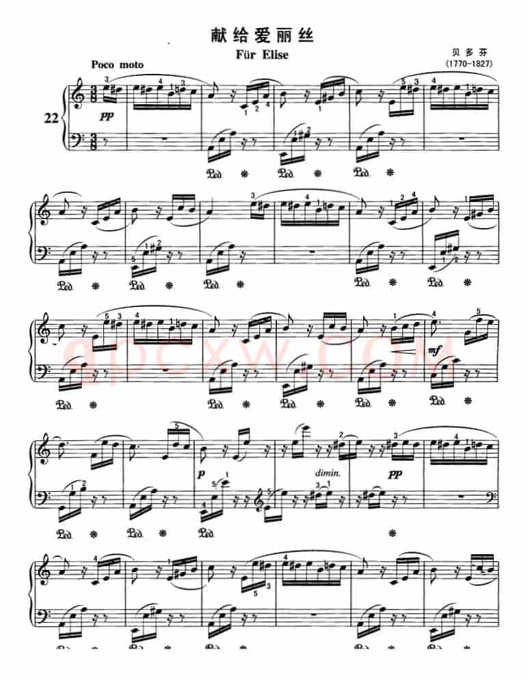 不可不弹的世界钢琴名曲：献给爱丽丝