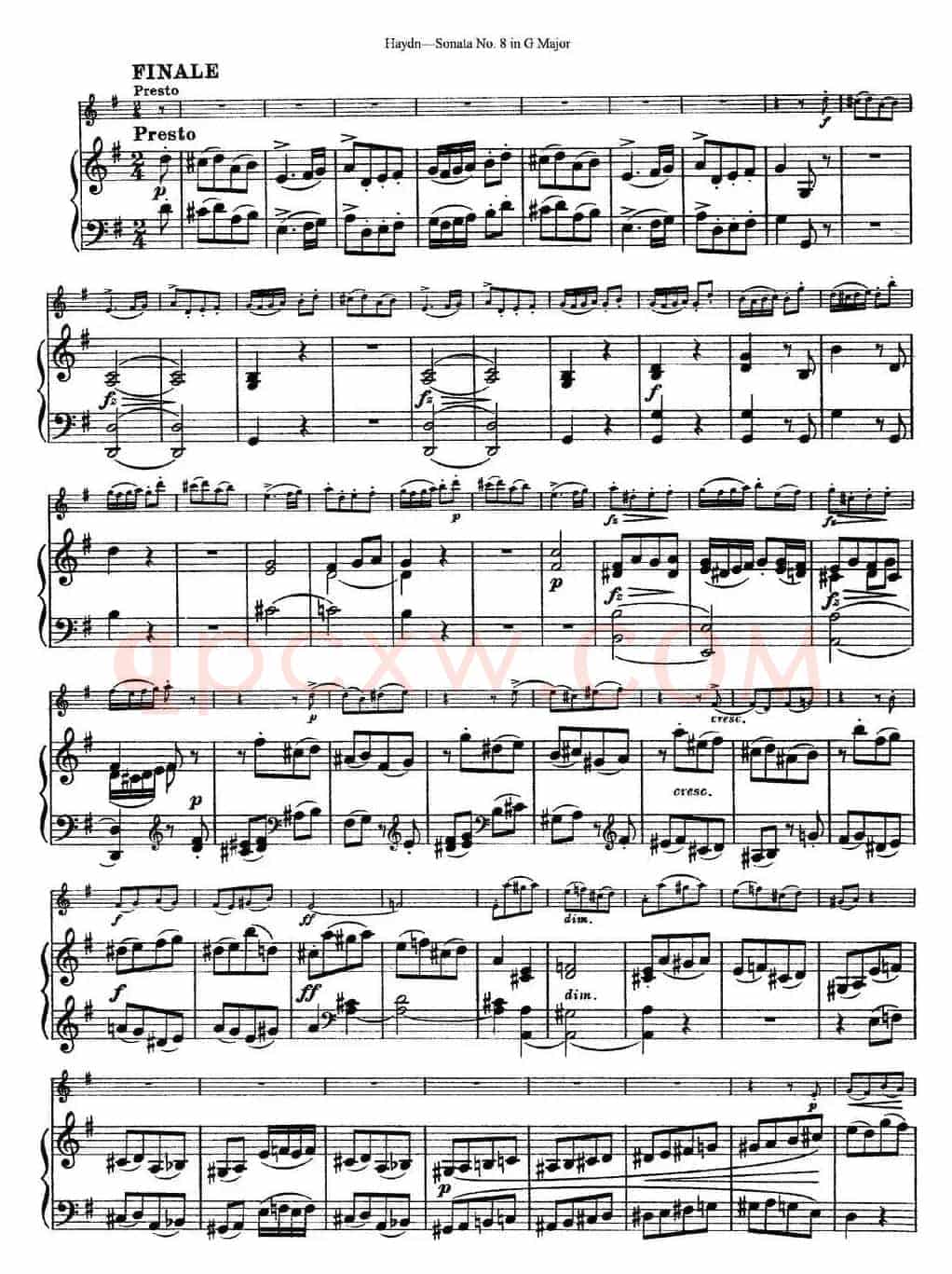 Violin Sonata No.8 in G Major（小提琴+钢琴伴奏）