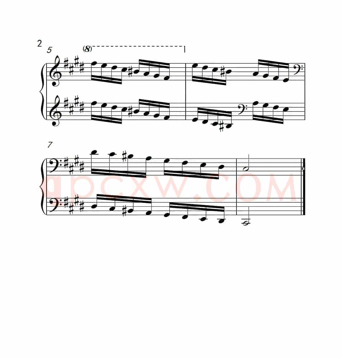 第四级 升c小调音阶（中国音乐学院钢琴考级作品1~6级）