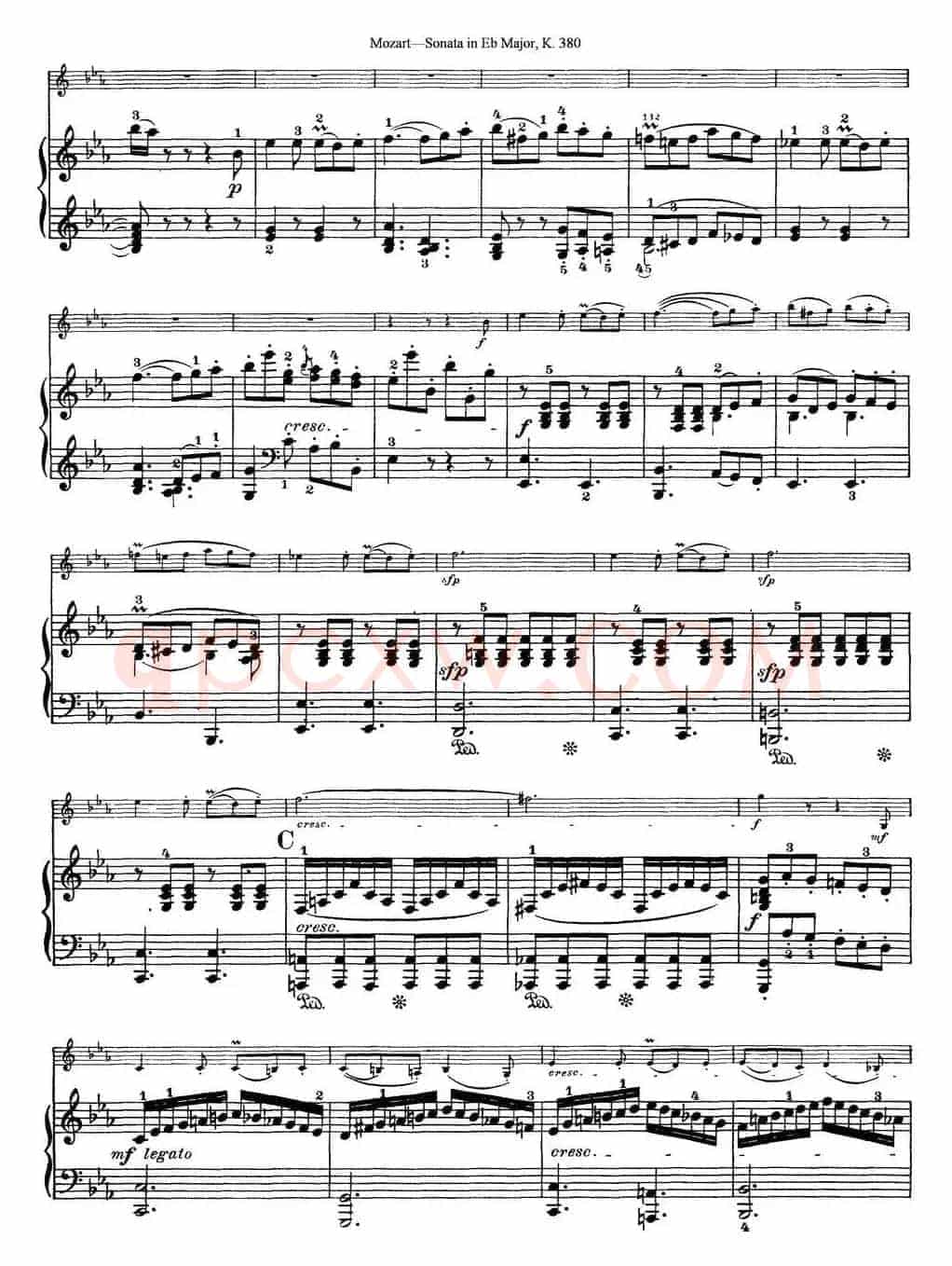Violin Sonata in Eb Major K.380（小提琴+钢琴伴奏）