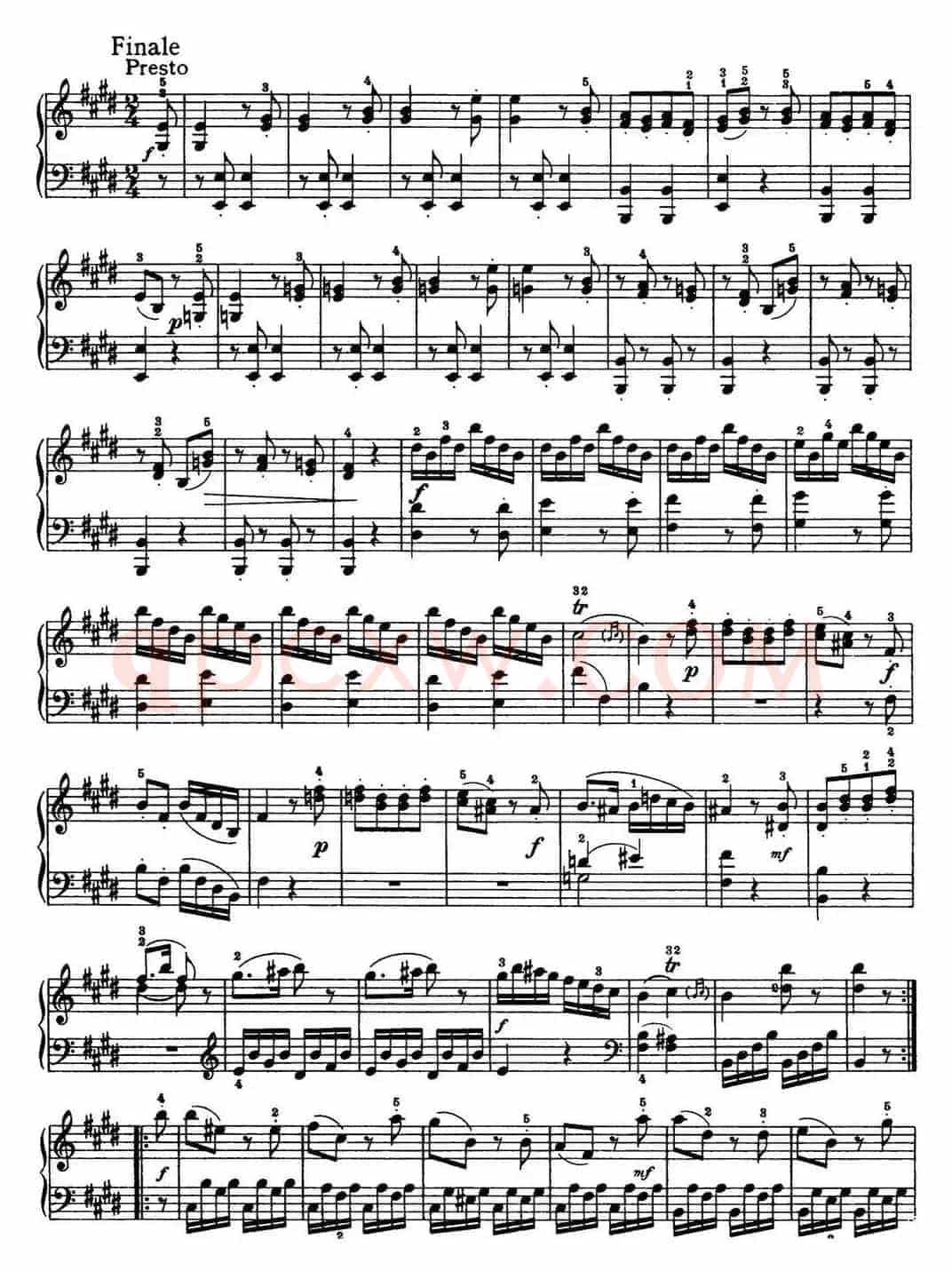 海顿 钢琴奏鸣曲 Hob XVI 13 Partita E major