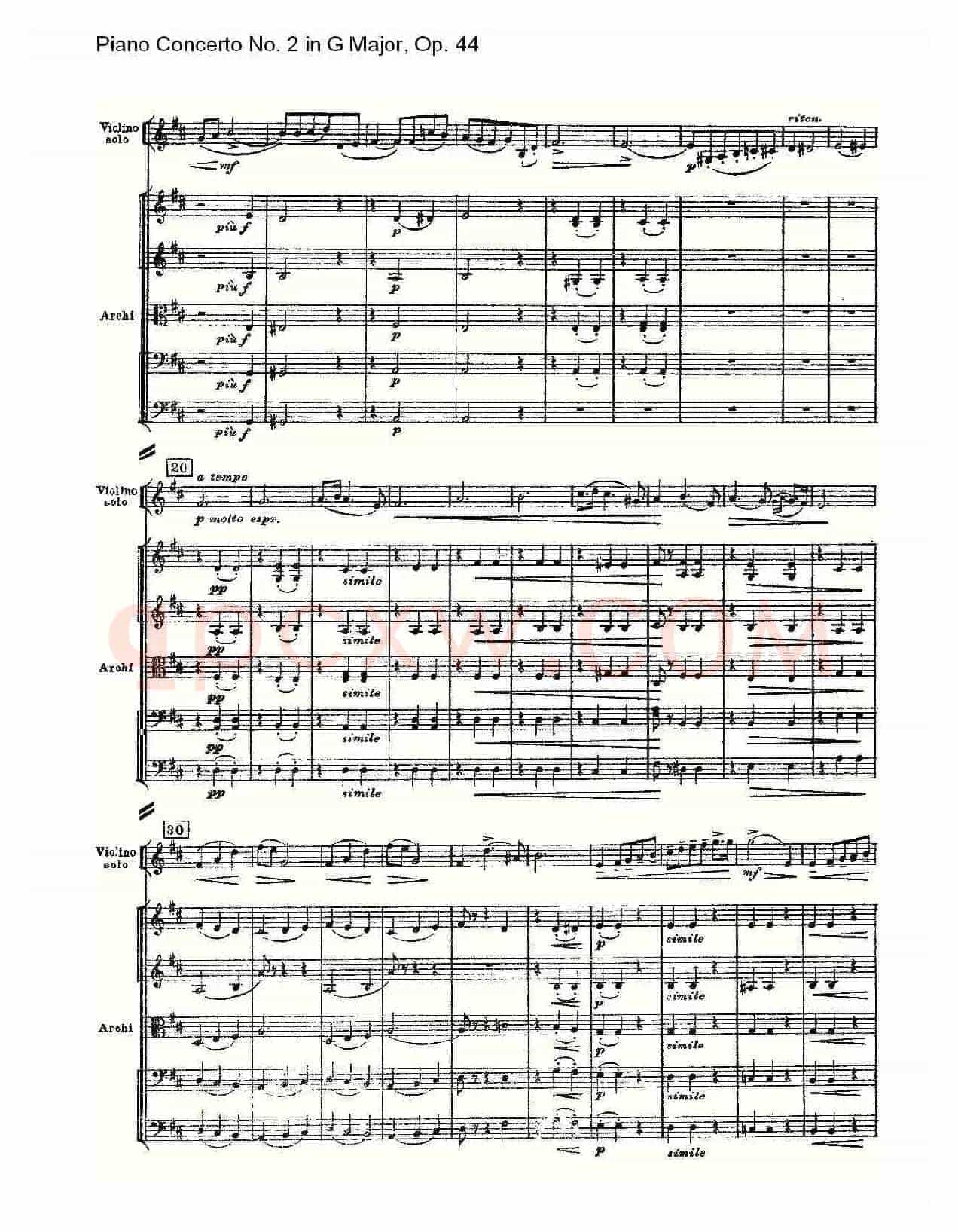 G大调第二钢琴协奏曲, Op.44第二乐章