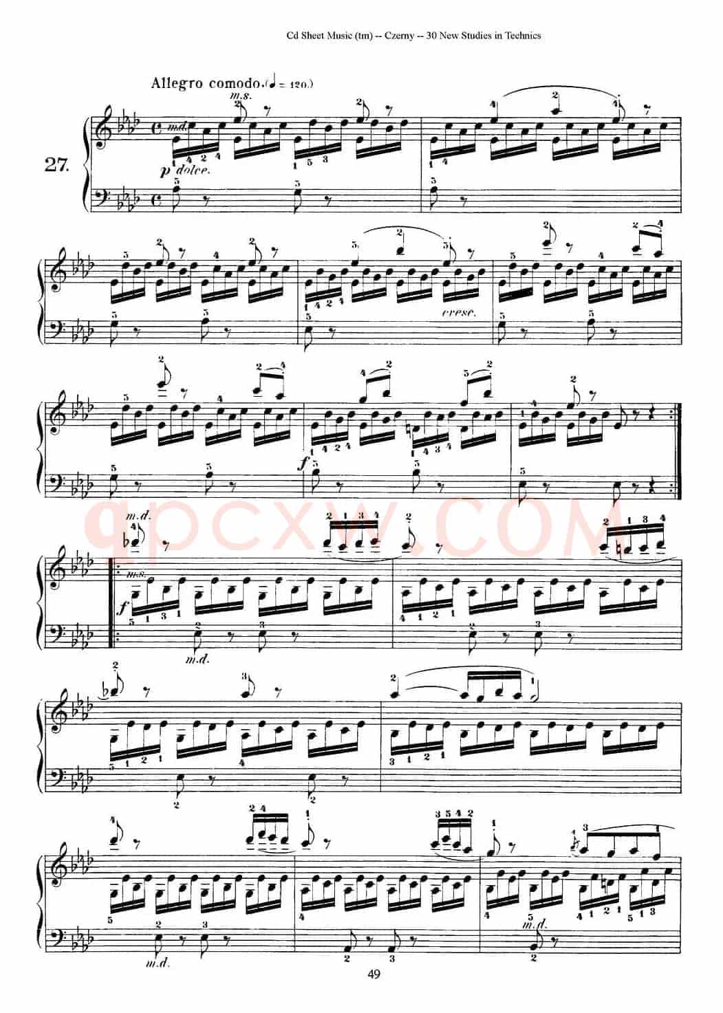 Czerny - 30 New Studies - 27（车尔尼Op849 - 30首练习曲）