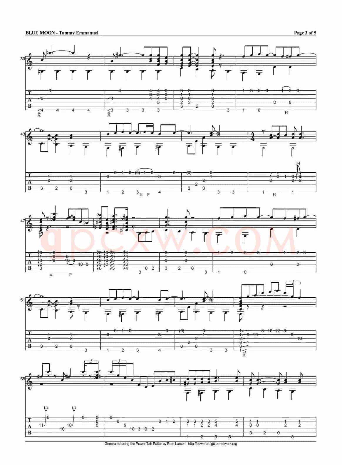 tommy emmanuel：blue moon（指弹吉他）