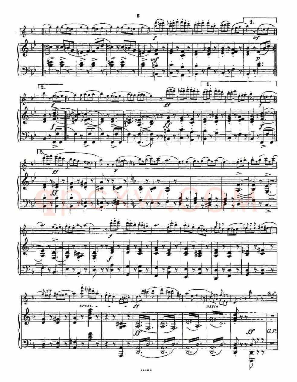 Fantaisies nationales. Op. 59, 5.（长笛+钢琴伴奏）