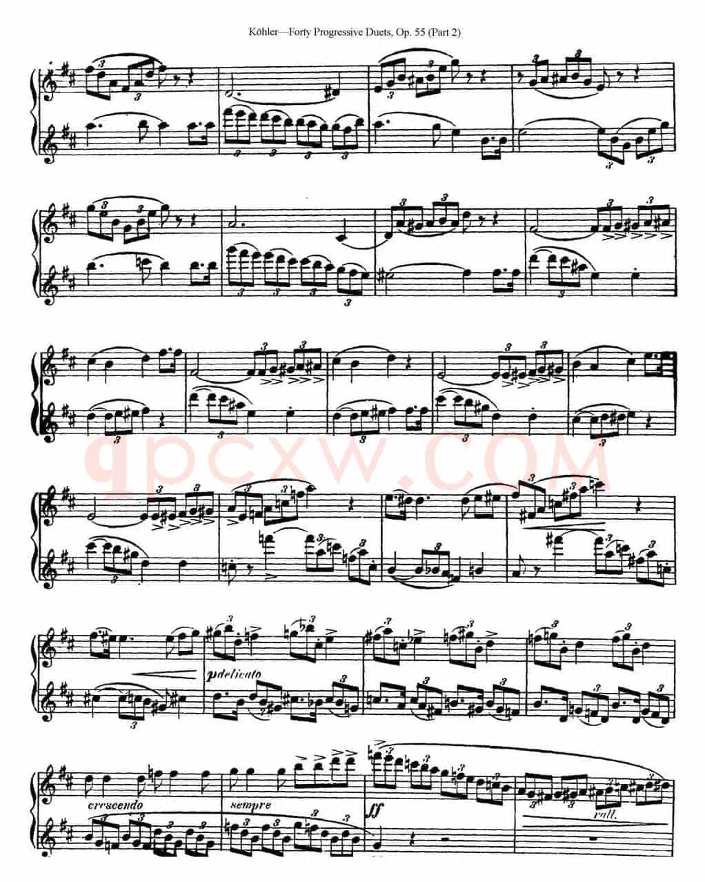 柯勒40首长笛提高练习曲OP.55（二重奏）（NO.13）