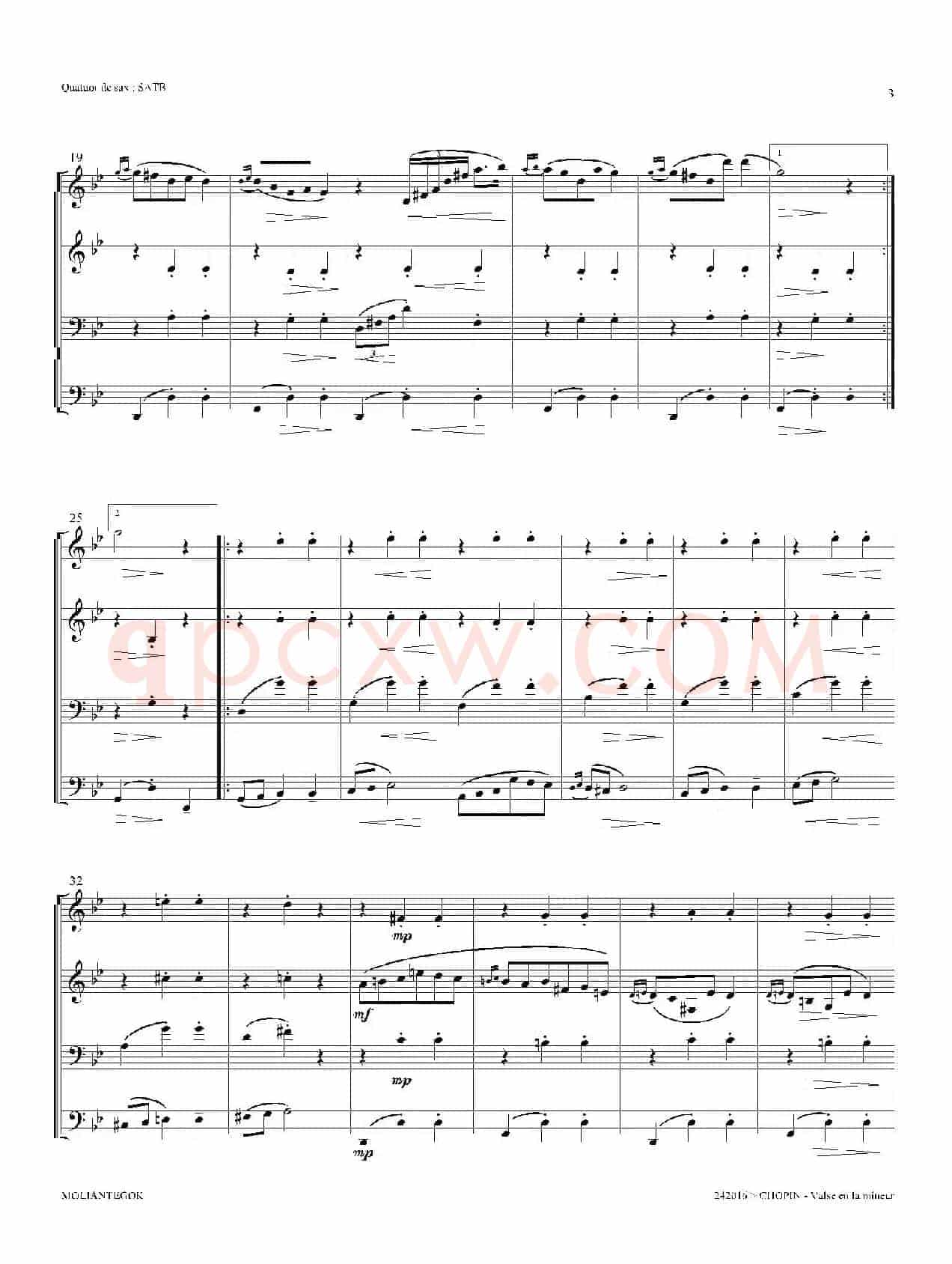 a小调圆舞曲 B.150（四重奏总谱）