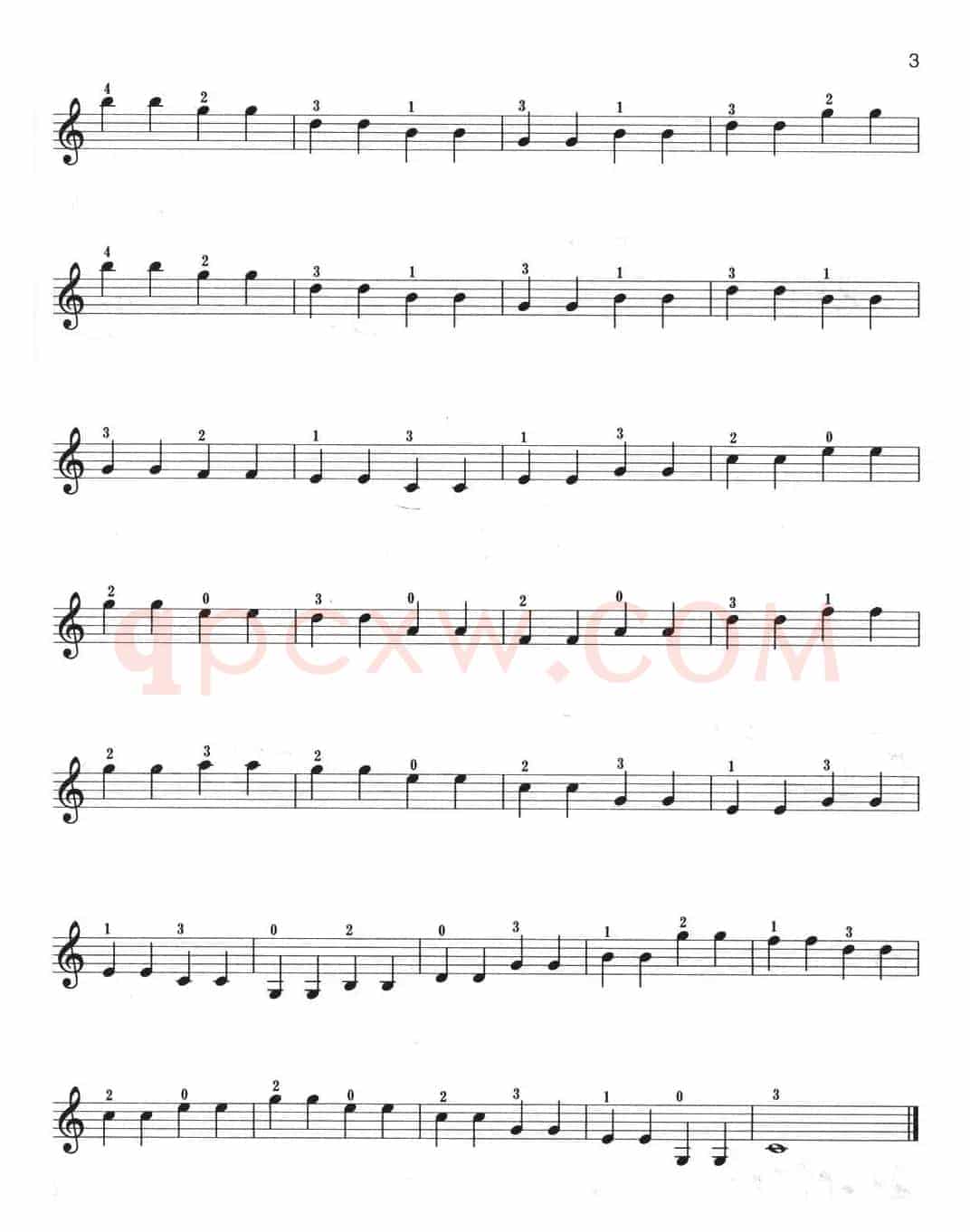 小提琴考级第一级:练习曲(6首)