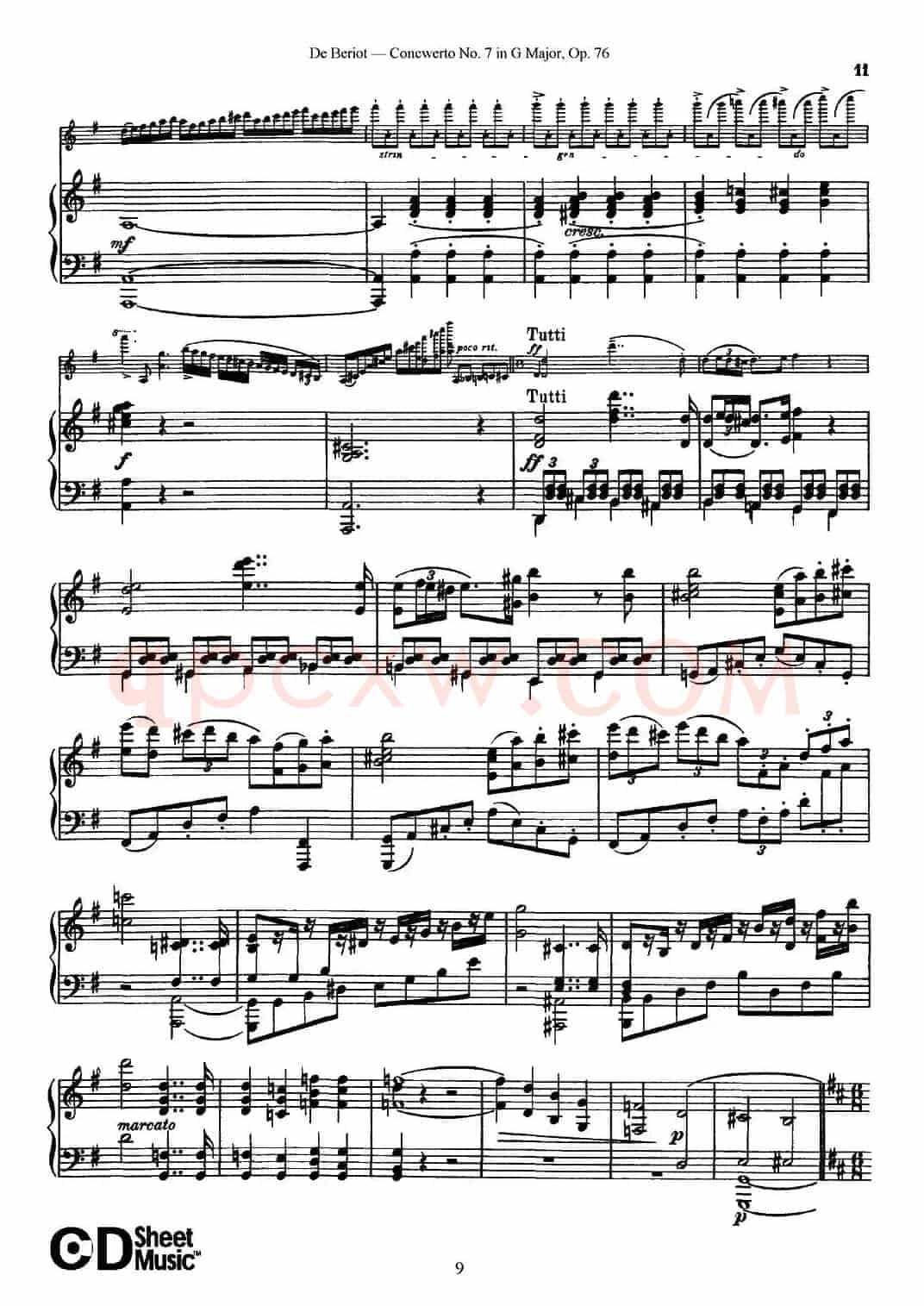G大调第七协奏曲（Concerto No.7 in G Major）Op.76（小提琴+钢琴伴奏）