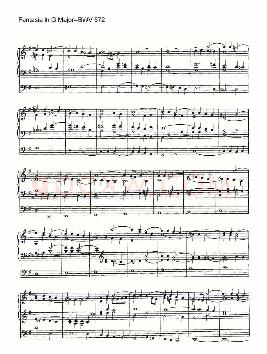 Fantasia in G Major--BWV 572（管风琴谱）