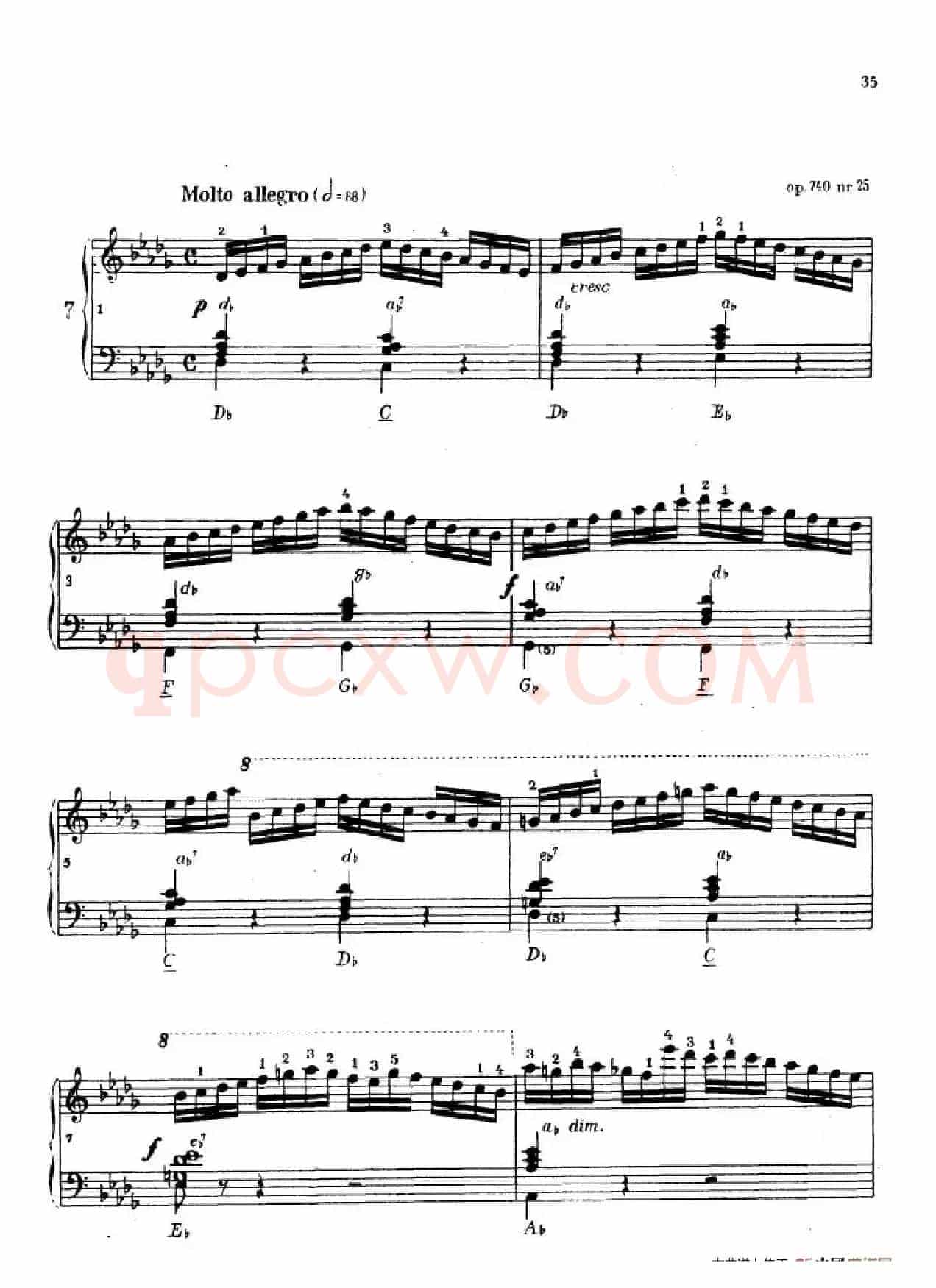 《车尔尼手风琴练习曲集》第Ⅳ册（第7首）