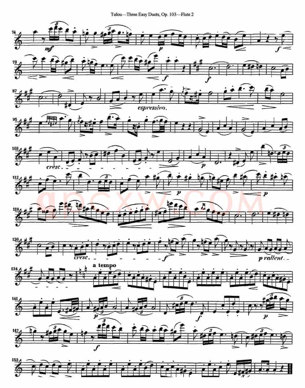 图露三首长笛简易重奏曲Op.103（Flute 2）（NO.2）