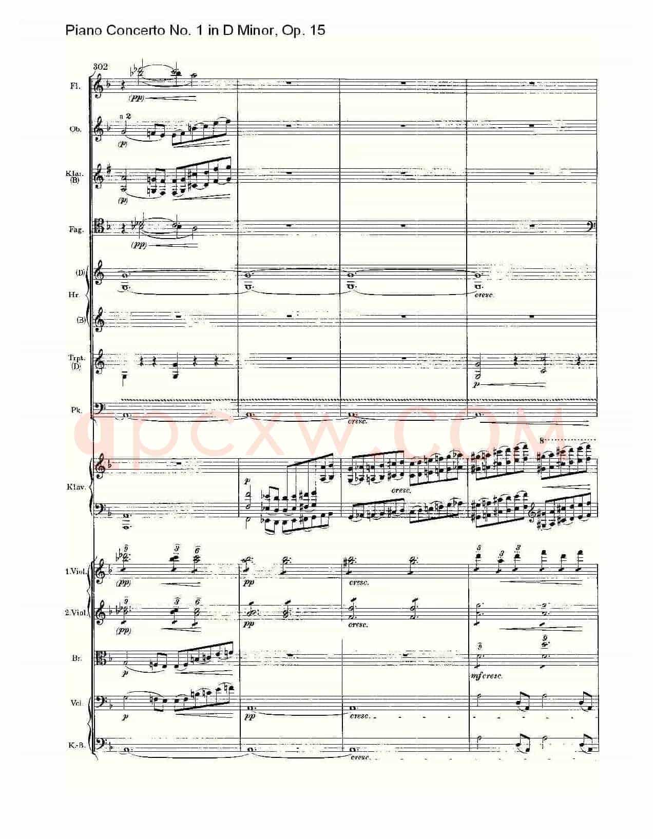 D小调钢琴第一协奏曲, Op.15第一乐章(一)