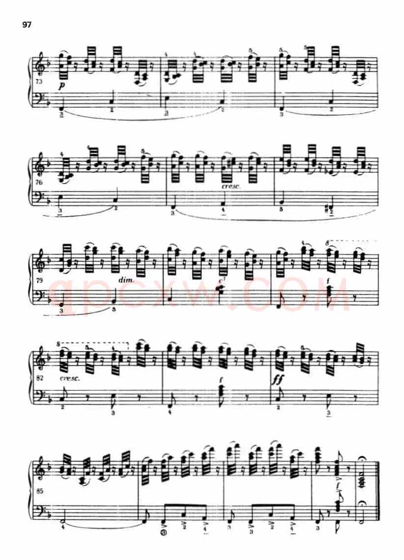 《车尔尼手风琴练习曲集》第Ⅲ册（P75—97）