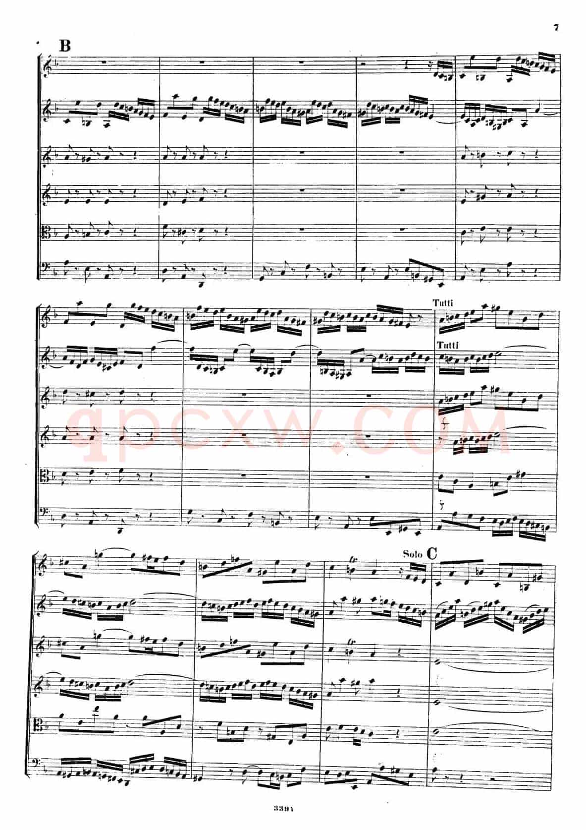 CONCERTO A DUE VIOLINI.（巴赫D小调二重协奏曲总谱）