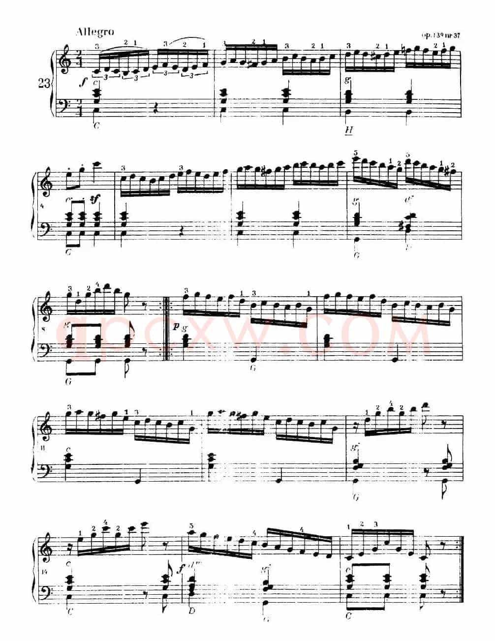 《车尔尼手风琴练习曲集》第Ⅰ册（第22—36首）