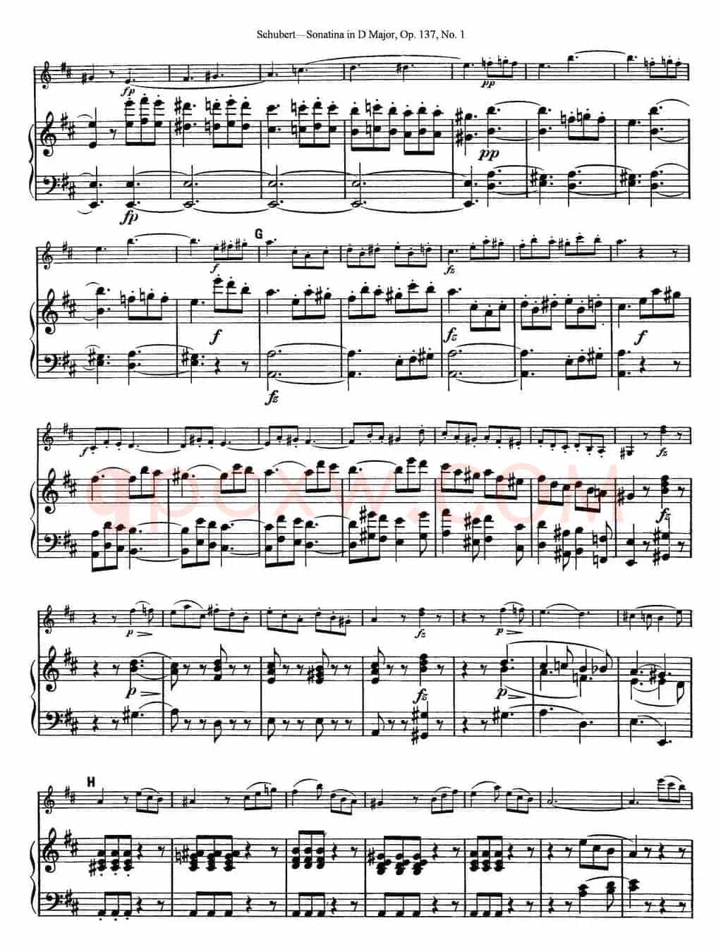 Violin Sonatina in D major Op.137 No.1（小提琴+钢琴伴奏）