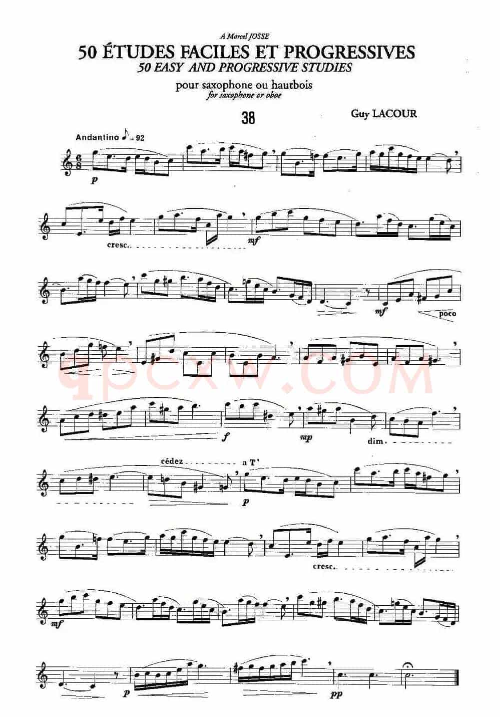 Guy Lacour 50 首萨克斯练习曲之38