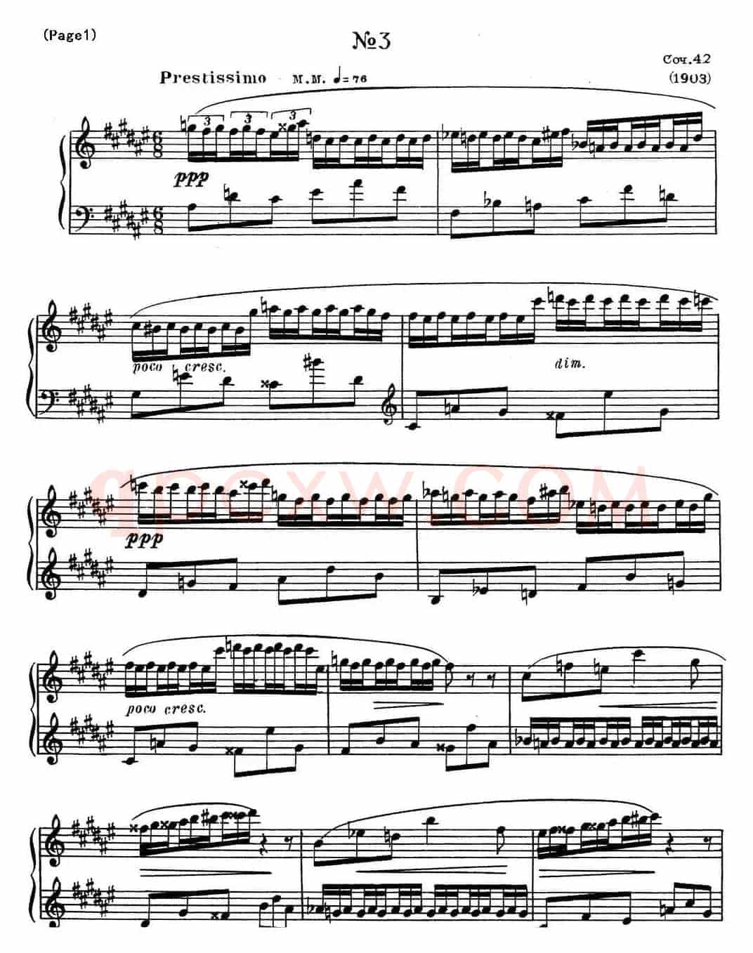 斯克里亚宾8首钢琴练习曲 Op42(No.3 Alexander Scriabin Etudes)