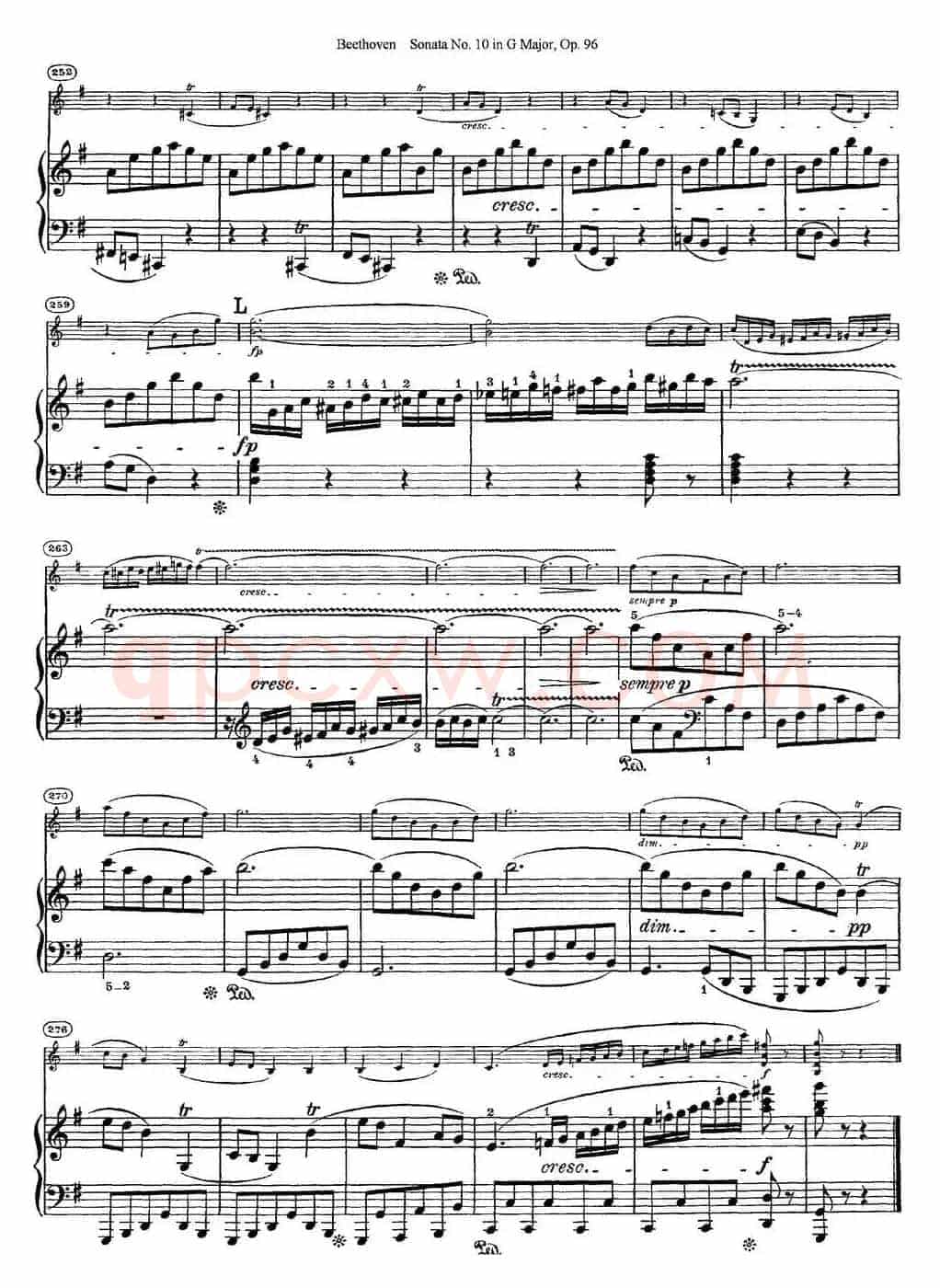 Violin Sonata No.10 in G Major Op.96（小提琴+钢琴伴奏）