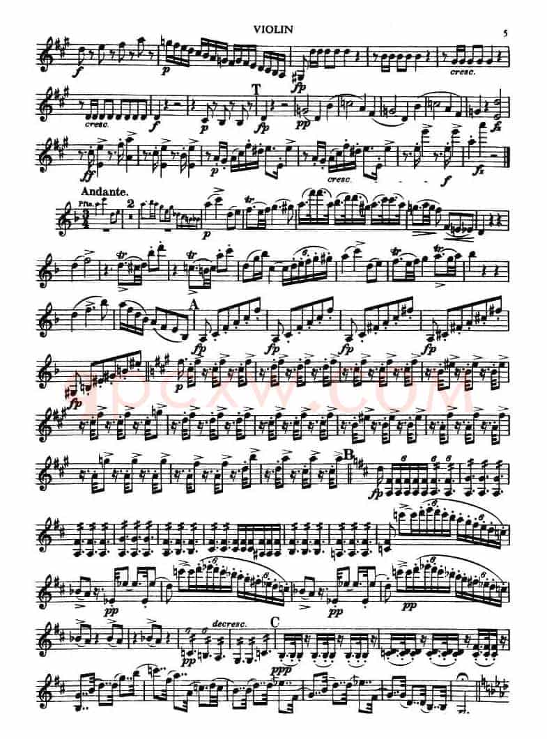 TROUT QUINTET（鳟鱼五重奏）（小提琴分谱）