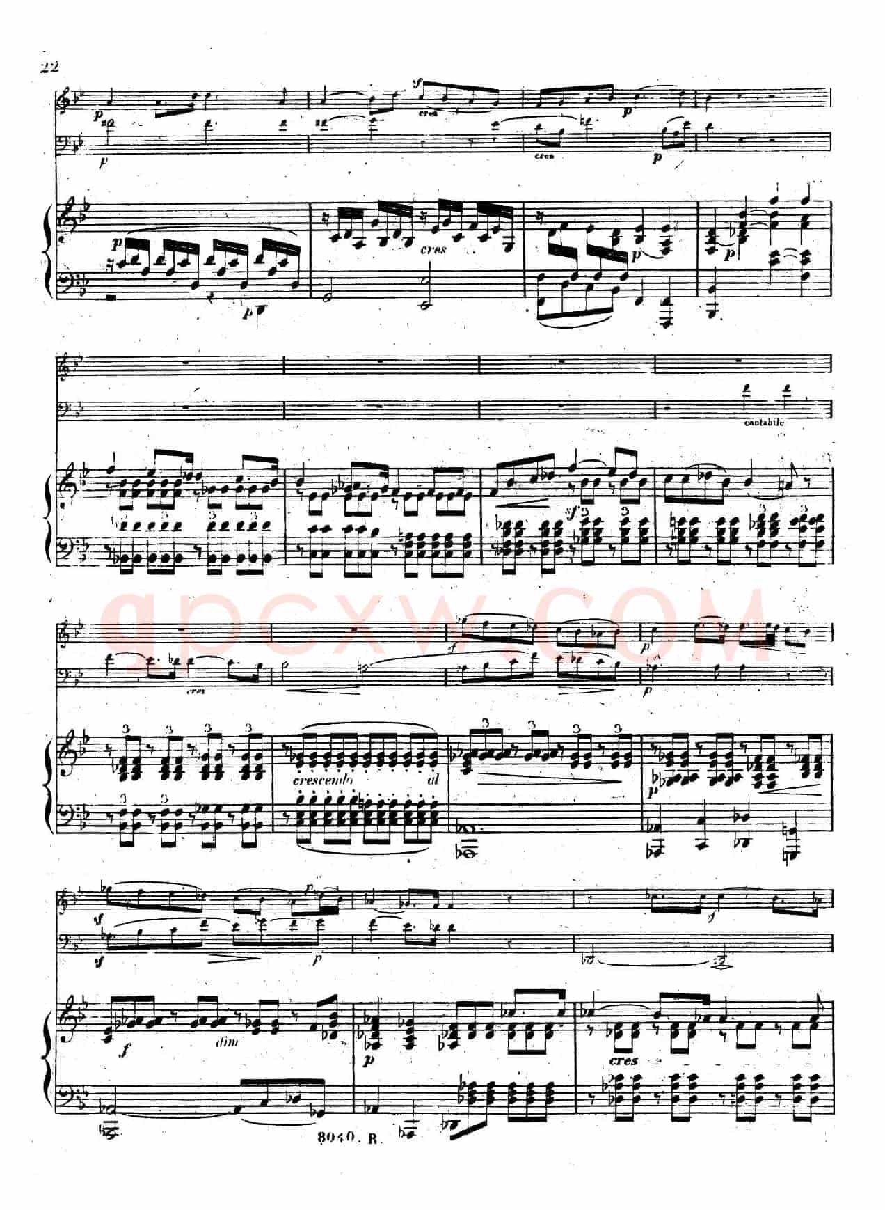 Piano Trio No.1 in d Minor Op.49(d小调第一钢琴三重奏·第二乐章)