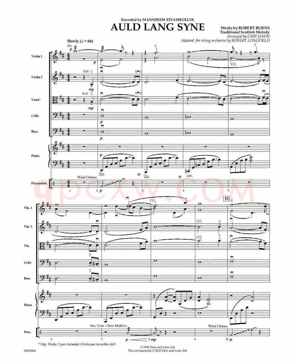 AULD LANG SYNE（友谊地久天长）（小型乐队谱）