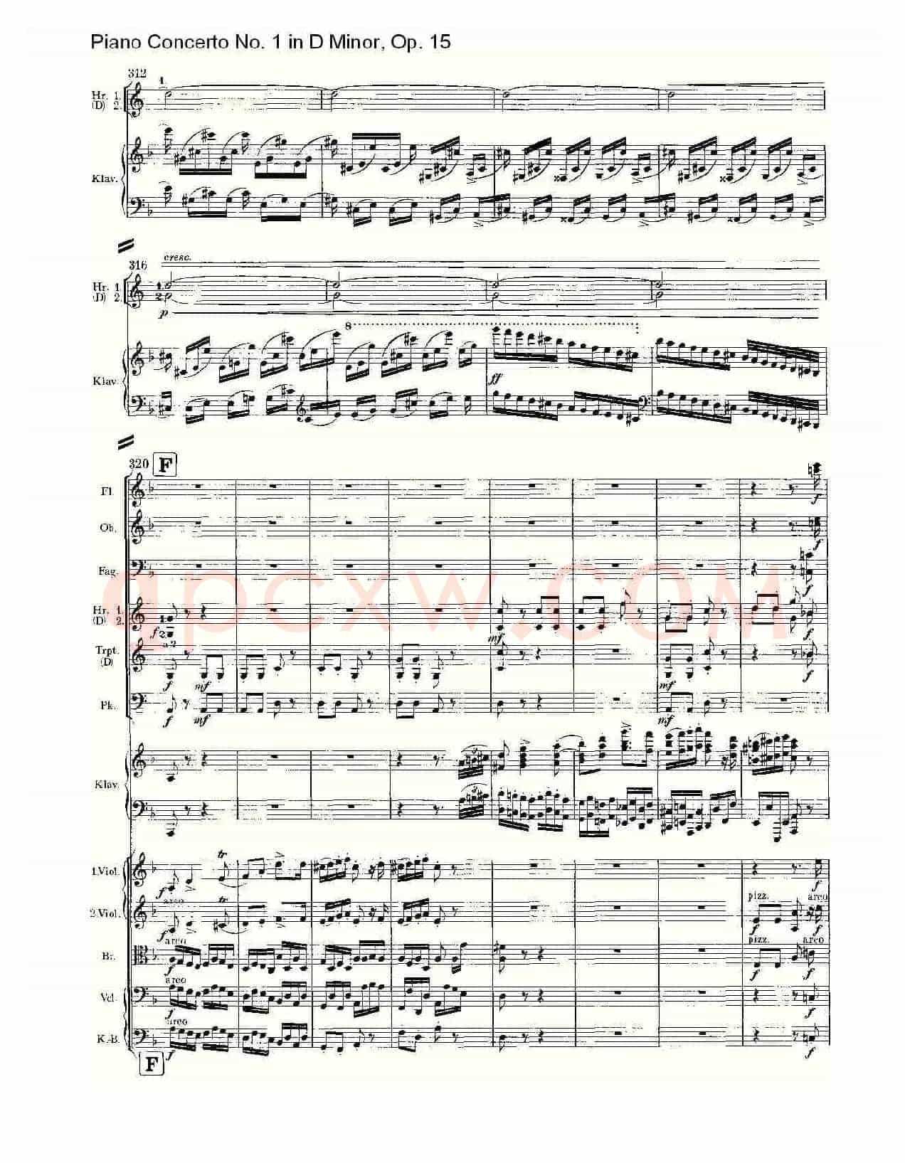 D小调钢琴第一协奏曲, Op.15第三乐章(一)