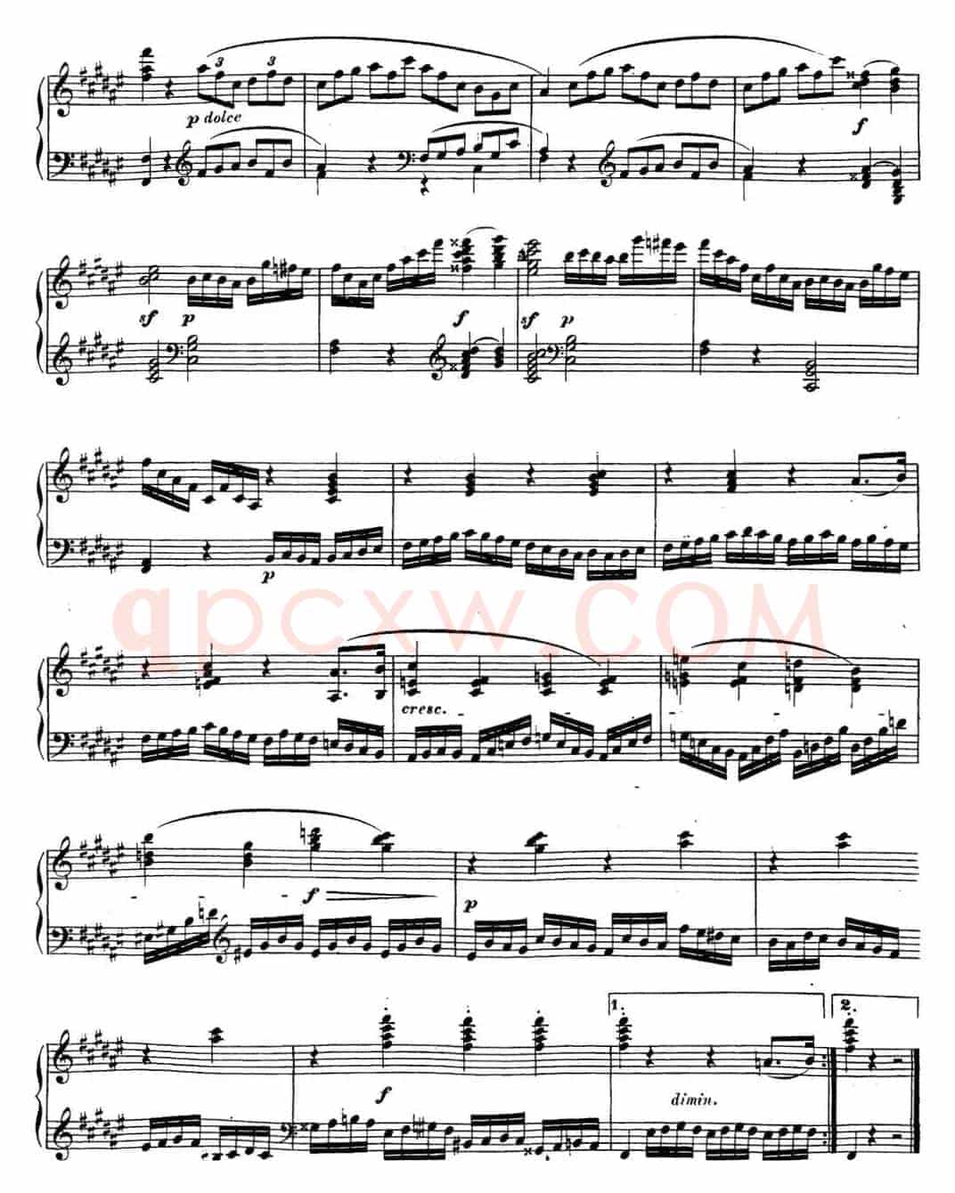 贝多芬钢琴奏鸣曲24 泰丽莎 升F大调 Op.78 F-sharp major