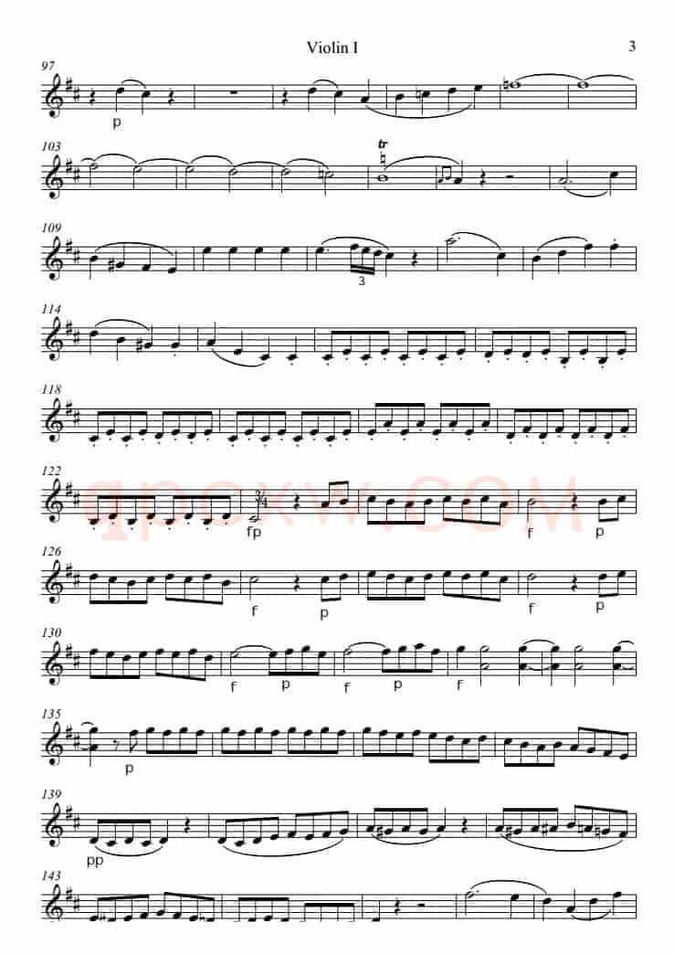 Overture from the Marriage of Figaro 费加罗的婚礼（Violin Ⅰ分谱）