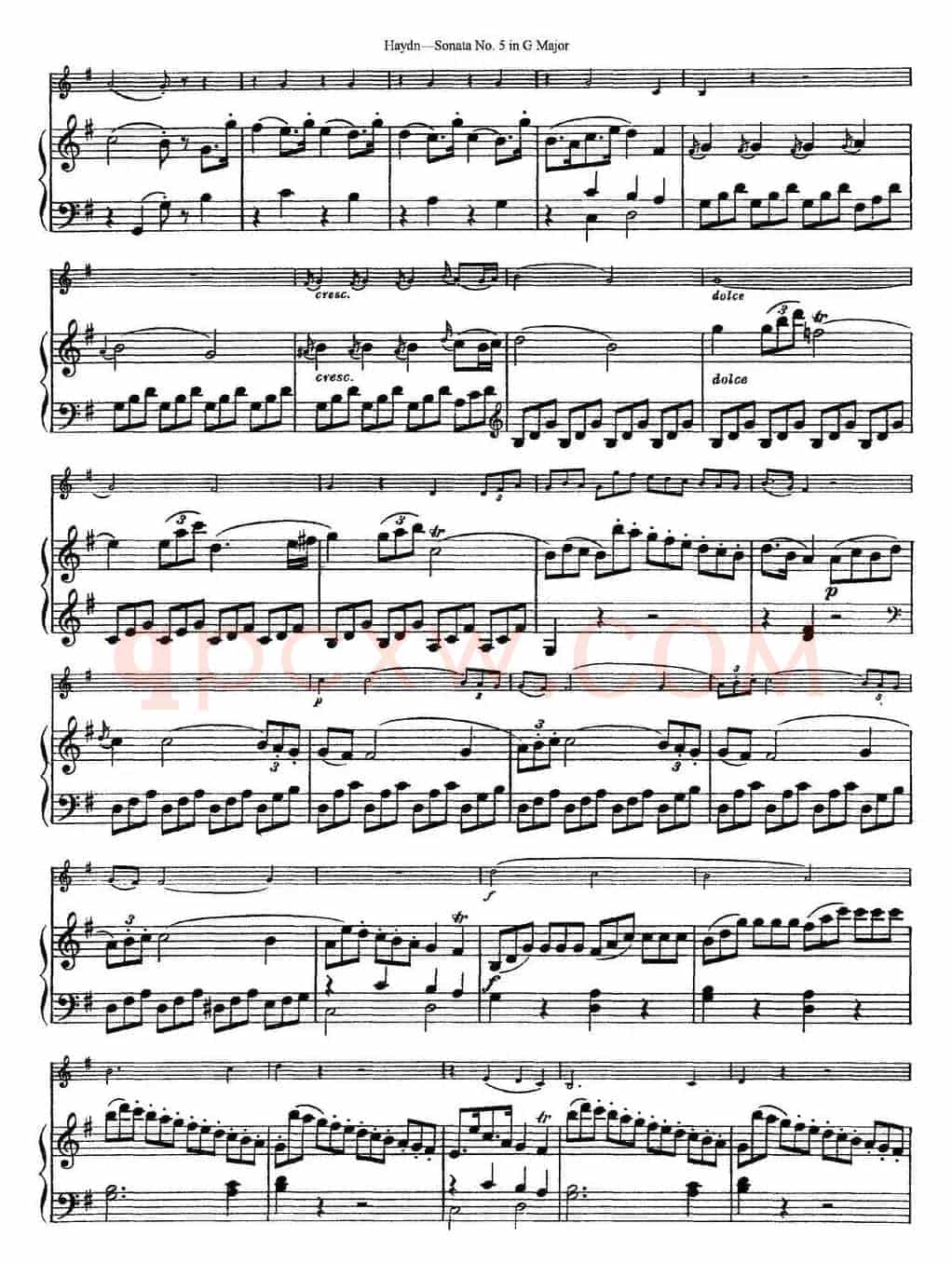 Violin Sonata No.5 in G Major（小提琴+钢琴伴奏）